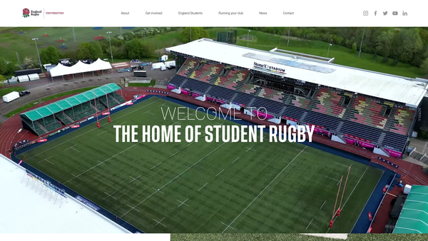 Screenshot of the Students Rugby Football Union website