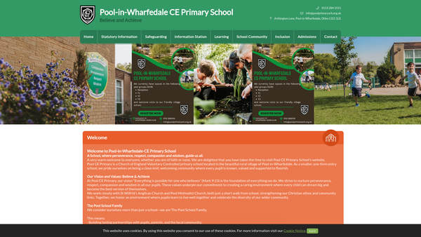 Screenshot of the Pool C Of E School PTA website