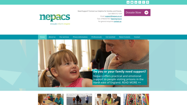 Screenshot of the Nepacs website