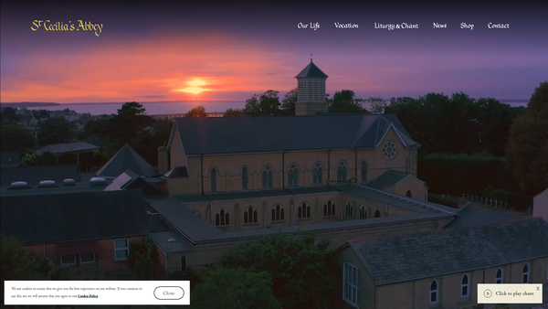 Screenshot of the St Cecilia's Abbey Ryde Isle Of Wight website