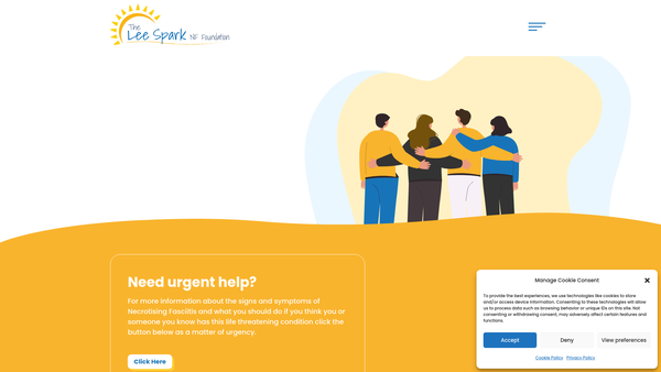 Screenshot of the The Lee Spark Nf Foundation Severe Streptococal Infections And Necrotising Fasciitis Support website