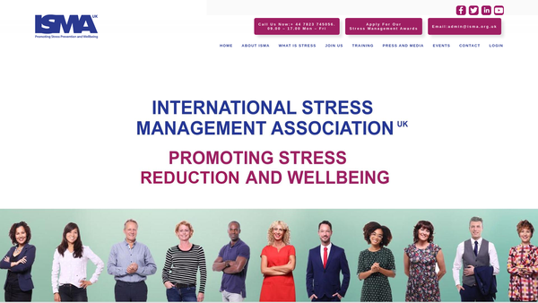 Screenshot of the International Stress Management Association UK website