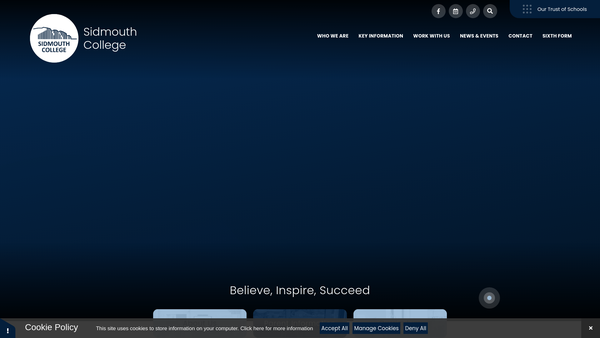 Screenshot of the Sidmouth College School Fund website