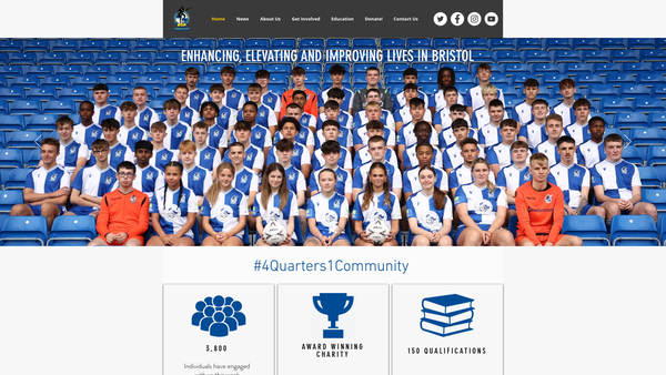 Screenshot of the Bristol Rovers Community Trust website