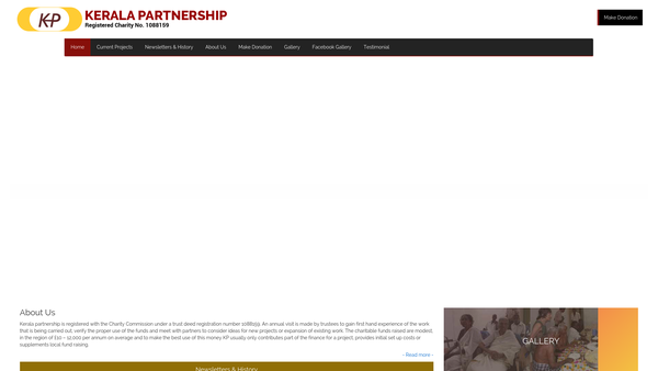 Screenshot of the Kerala Partnership website