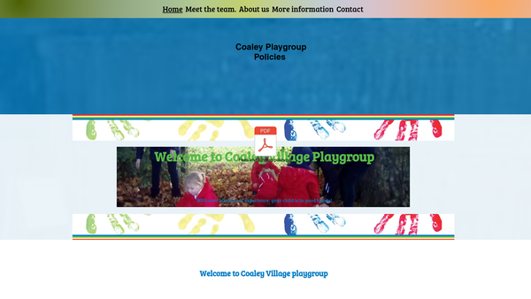 Screenshot of the Coaley Village Playgroup website