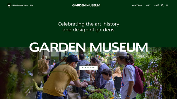Screenshot of the The Garden Museum website