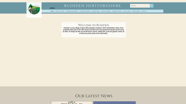 Screenshot of the Rushden Village Hall website