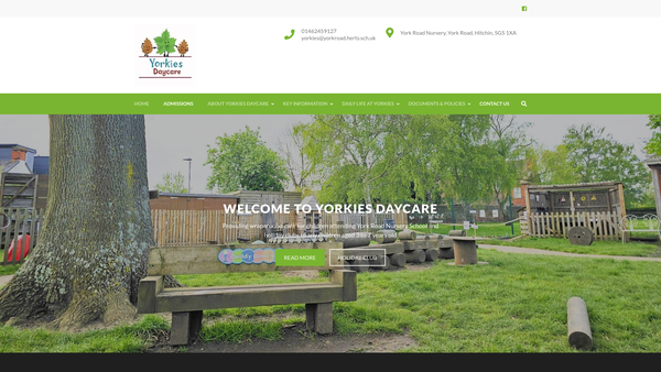 Screenshot of the Yorkies Daycare website