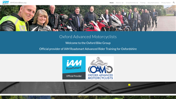 Screenshot of the Oxford Advanced Motorcyclists website