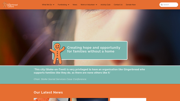 Screenshot of the Gingerbread Family Support Limited website