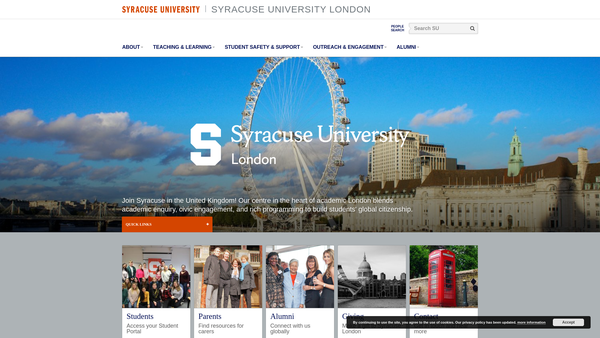 Screenshot of the Syracuse University (USA) London Program website