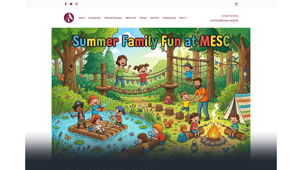 Screenshot of the Madley Environmental Study Centre (Mesc) website