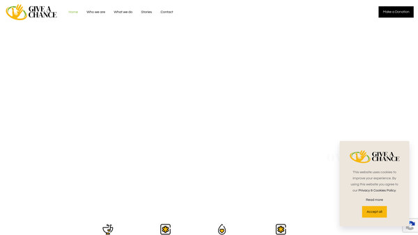 Screenshot of the Give A Chance website