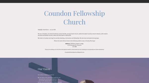 Screenshot of the Coundon Fellowship website