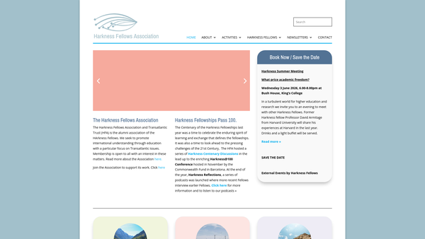 Screenshot of the The Harkness Fellows Association And Transatlantic Trust website