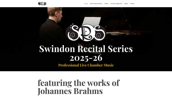 Screenshot of the Swindon Recital Series website