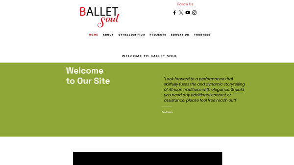 Screenshot of the The Ballet Soul Charitable Trust website