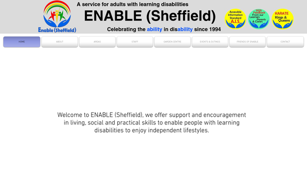 Screenshot of the Enable (Sheffield) website