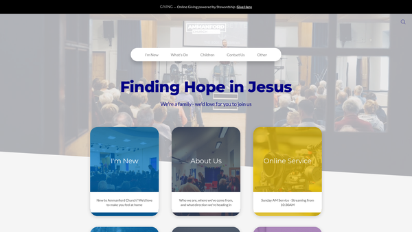 Screenshot of the Ammanford Evangelical Church website