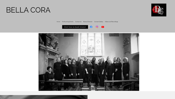 Screenshot of the Bella Cora website