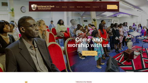 Screenshot of the Global Harvest Outreach And Christ Harvest Centre (Edmonton) Trust website