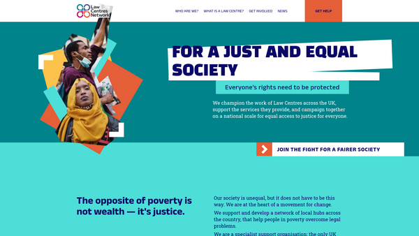 Screenshot of the Law Centres Federation website