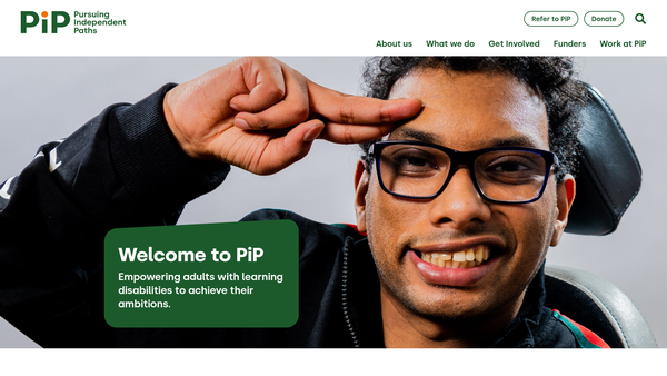 Screenshot of the Pursuing Independent Paths website