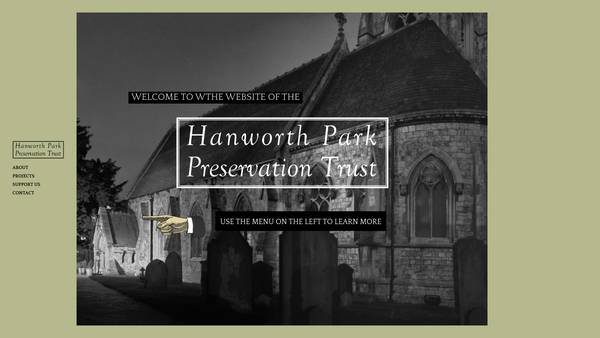 Screenshot of the The Hanworth Park Preservation Trust website