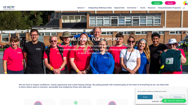 Screenshot of the C P Sport website