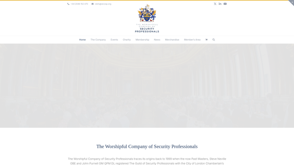 Screenshot of the The Worshipful Company Of Security Professionals Charitable Trust website