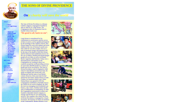 Screenshot of the The Sons Of Divine Providence website