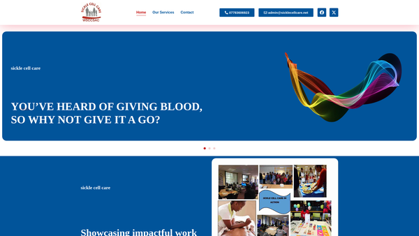 Screenshot of the Wolverhampton Sickle Cell Care And Social Activity Centre website