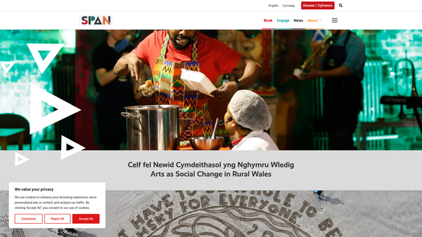 Screenshot of the Span Arts Ltd website