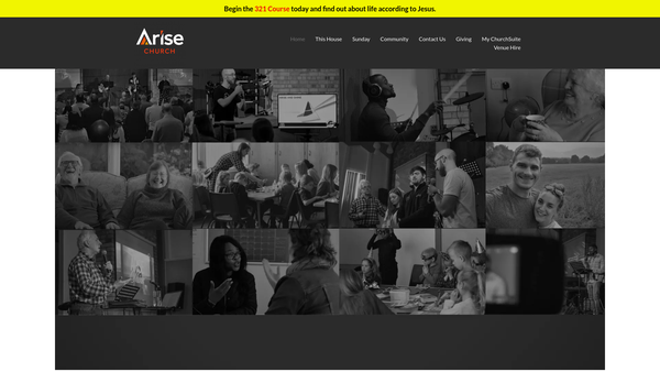 Screenshot of the Arise Church Lincoln website