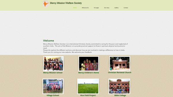 Screenshot of the Mercy Mission Welfare Society website