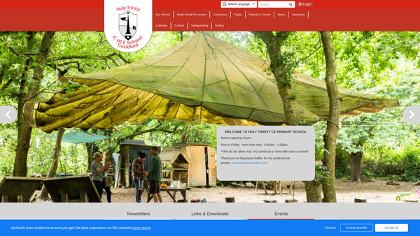 Screenshot of the Holy Trinity CE A Primary School PTA website