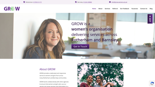 Screenshot of the Grow Organisation website