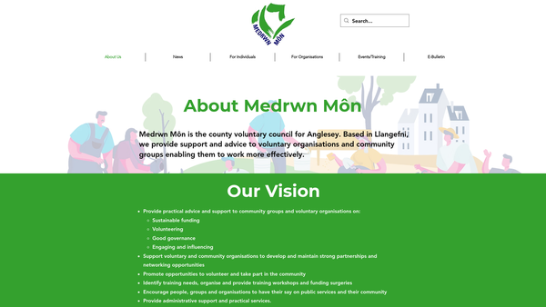 Screenshot of the Medrwn Mon website