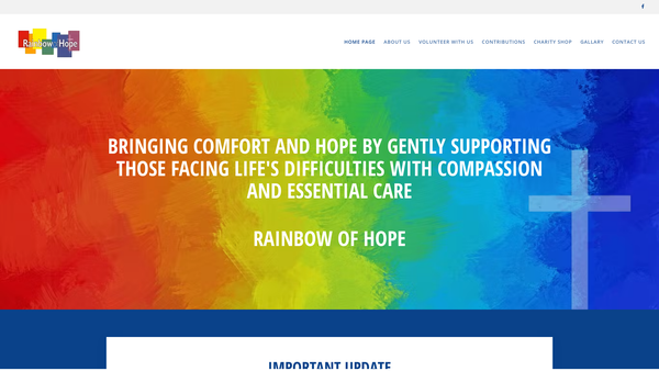 Screenshot of the The Rainbow Of Hope/paradise Run website