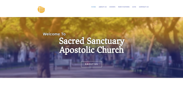 Screenshot of the Sacred Sanctuary Apostolic Church website