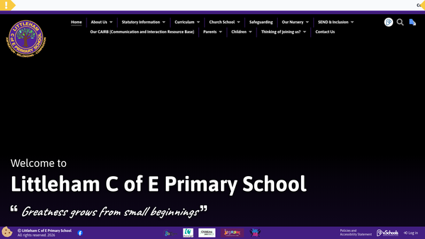 Screenshot of the Littleham Primary School PTFA website