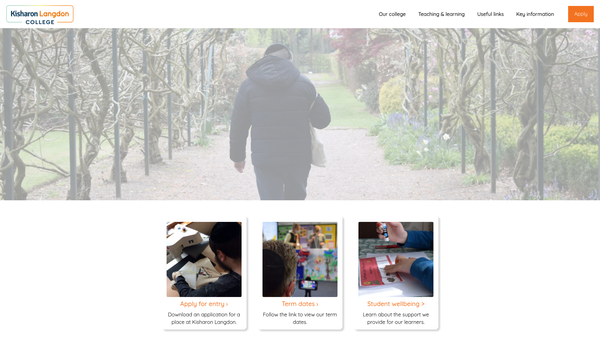Screenshot of the Langdon College website
