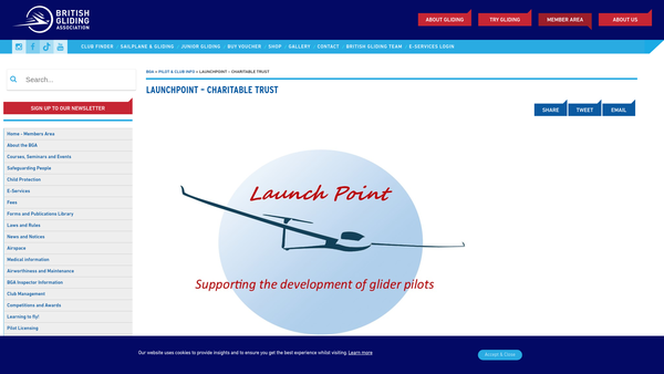 Screenshot of the Launchpoint website