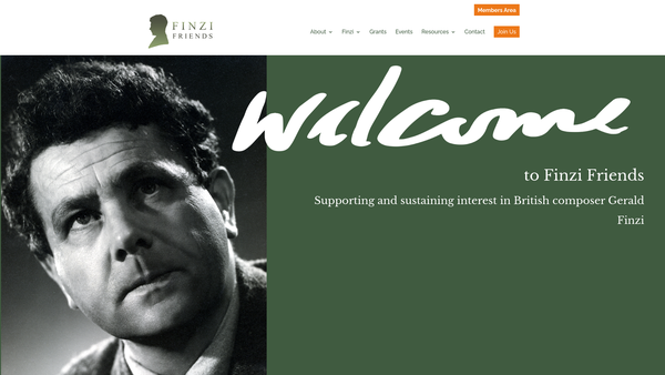 Screenshot of the Finzi Friends website