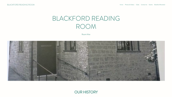 Screenshot of the Blackford Reading Room Trust website