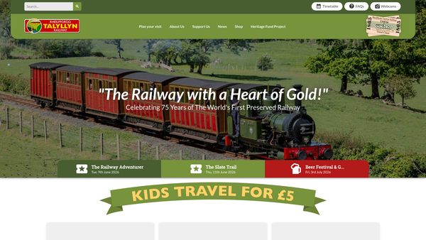 Screenshot of the Talyllyn Holdings Limited website
