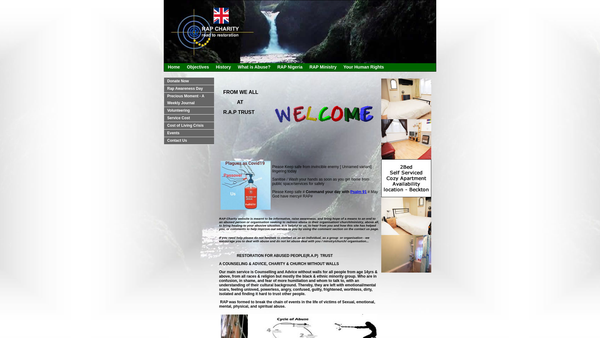 Screenshot of the Restoration For Abused People (R.a.p) website