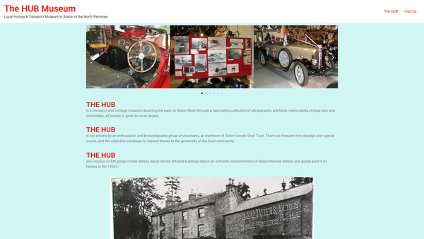 Screenshot of the Alston Goods Shed Trust website