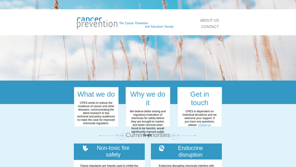 Screenshot of the The Cancer Prevention And Education Society website